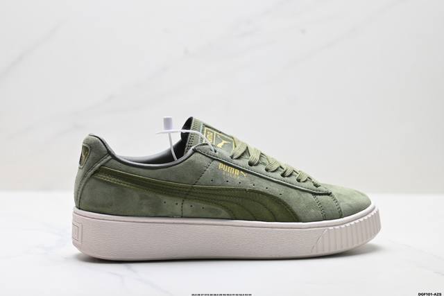 公司级puma Suede platfotm Gold防滑耐磨 彪马低帮经典百搭休闲运动板鞋 货号:366123 01 尺码:35.5 36 37 37.5 3