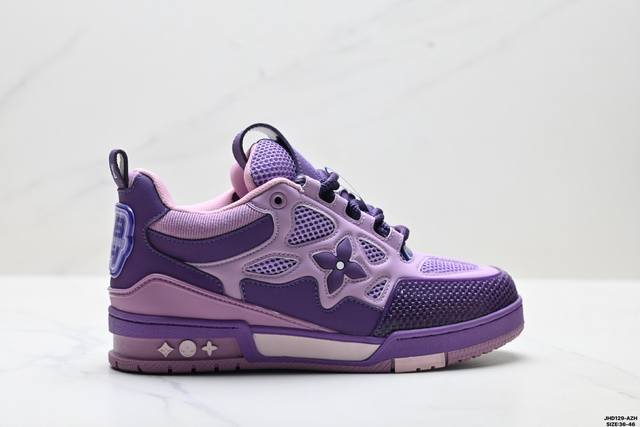 公司级Louis Vuitton Trainer Sneaker Low 路易威登 休闲运动文化百搭板鞋 舒适防滑底和百搭性霸屏整个时尚娱乐圈 细节调整完美主义