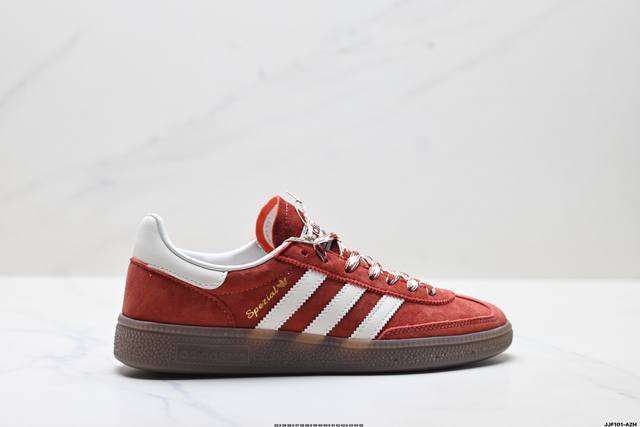 公司级Adidas Handball Spezial 阿迪达斯经典款 复古休闲板鞋 全鞋采用反毛皮制作 牛筋耐磨大底 承载青春情怀的板鞋 经典三条杠装饰鞋侧 品