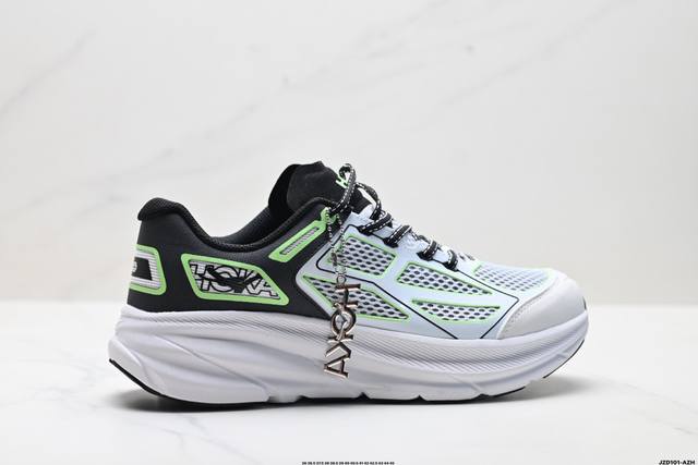 公司级Hoka M Clifton One9 轻量低帮户外越野跑鞋 户外山脉越野轻量运动跑鞋 鞋面用轻的无缝架构 鞋带用了弹性不易松脱的扁宽弹性鞋带 轻薄的Tp