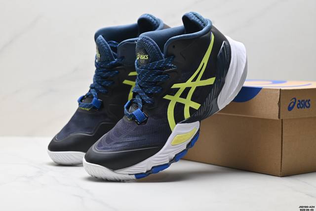 公司级Asics Metarise 亚瑟士 织物网面 舒适 防滑耐磨透气支撑 低帮 排球鞋 采用了Mono-Sock鞋面设计 有助于促进舒适的穿着和出色的支撑