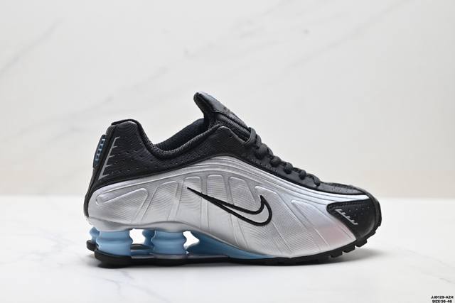 真标Nike Shox R4系列 耐克 低帮运动休闲气垫运动鞋 官方货号:Hj7303-445 尺码:36-46 Id:Jjd129-Azh
