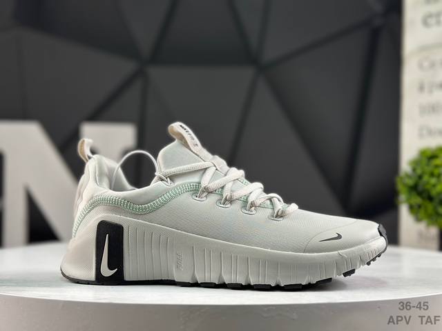 耐克 Nike Free Metcon 6 网布圆头系带 减震防滑 低帮休闲训练鞋 整体设计流线更简洁了，标志性Logo越来越小，后跟倒三角设计让小腿更显长 目