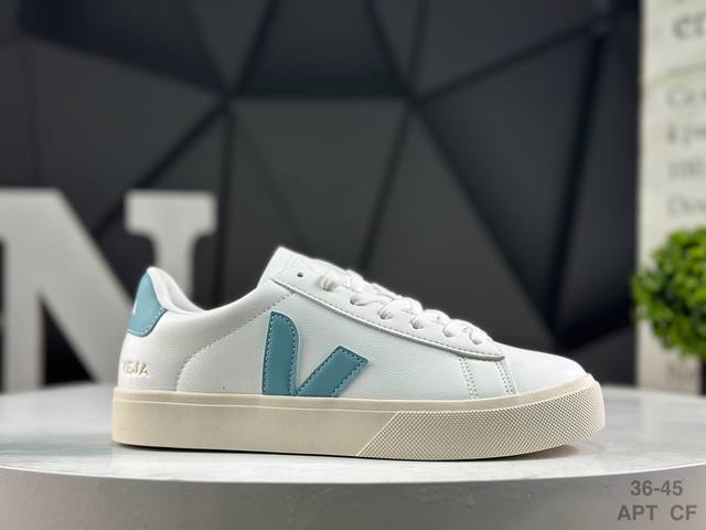 极简日常穿搭网红款小白鞋 Veja Campo Chrome Free Sneakers 坎波铬系列 经典时尚百搭休闲运动板鞋 货号：Cp7390 码数：如图所