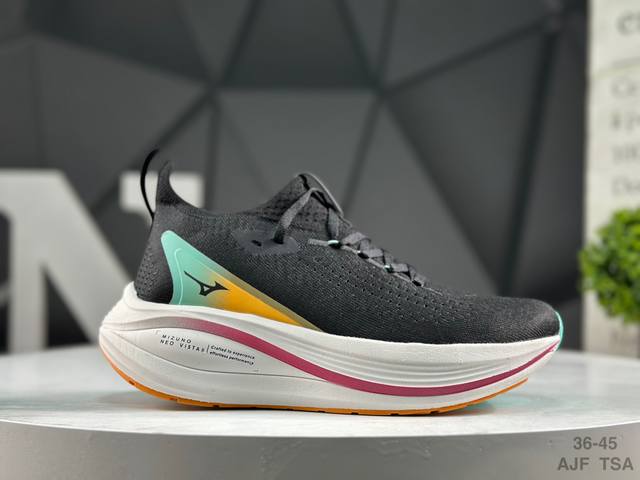 Mizuno Running Mizuno Neo Vista 美津浓 舒适百搭减震耐磨 低帮马拉松跑步鞋 美津浓Wave机械缓震，可以说是机械缓震跑鞋科技的翘