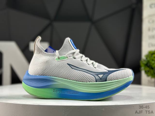 Mizuno Running Mizuno Neo Vista 美津浓 舒适百搭减震耐磨 低帮马拉松跑步鞋 美津浓Wave机械缓震，可以说是机械缓震跑鞋科技的翘