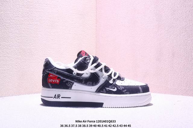 海外限量发售！公司级Nike Air Force 1 '07 Low “斯图西联名--米黑织布标”空军一号 低帮 运动鞋 休闲鞋 折边针车 工艺难度大 原楦头原