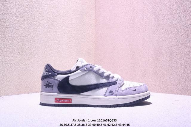 Travis Scott X Fragment Design X Jordan Air Jordan 1 Low Og Sp “Supreme斯图西联名 双拼米
