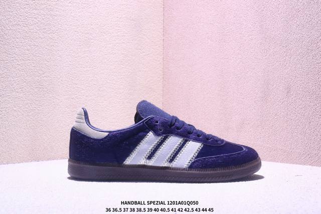 真标带半码：阿迪达斯 Adidas Handball Spezial 三叶草学院风复古休闲板鞋 德训鞋 橡胶底柔软皮革经典运动鞋板鞋 货号：If6561 码数：