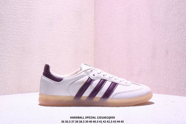 真标带半码：阿迪达斯 Adidas Handball Spezial 三叶草学院风复古休闲板鞋 德训鞋 橡胶底柔软皮革经典运动鞋板鞋 货号：If6561 码数：
