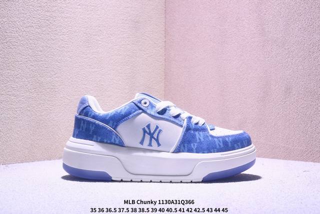 Ny Mlb Chunky Liner pocket Monogram 纽约洋基队 增高厚底休闲跑鞋 3Asxm016N G 尺码：35-45 Xm1130Q3