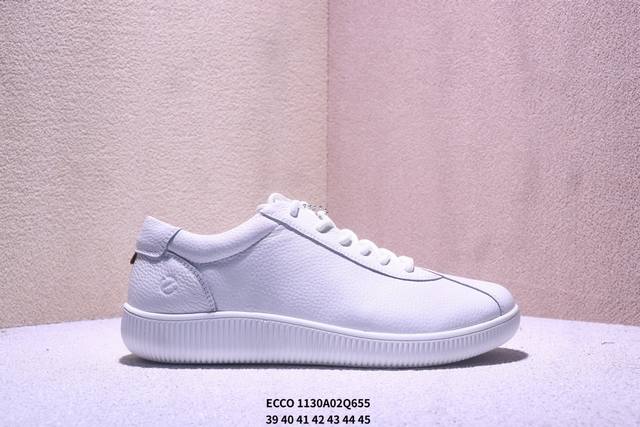 Ecco爱步 广东原版透气 配备原版三件套 防尘纸 高弹大底 全头层牛皮 新款百搭休闲款 纯手工制成 鞋面走线工整 清晰质感 原单品质 拼接运动透气网布 采用E