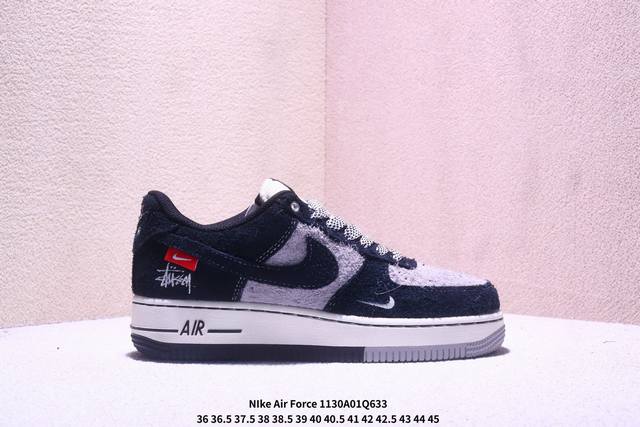 海外限量发售！公司级Nike Air Force 1 '07 Low “李维斯联名--黑牛仔抽绳”空军一号 低帮 运动鞋 休闲鞋 折边针车 工艺难度大 原楦头原