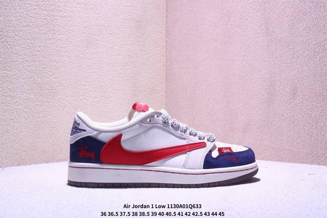 Travis Scott X Fragment Design X Jordan Air Jordan 1 Low Og Sp “斯图西联名 米蓝红勾” 多方联名