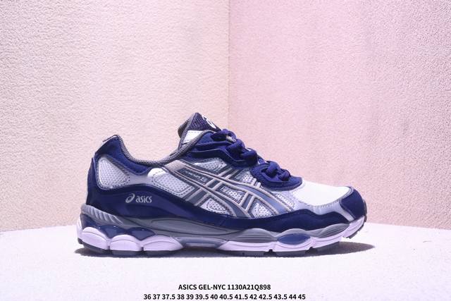 真标Asics Gel-Nyc 亚瑟士 透气网眼鞋面 配合部分合成革材质 采用全新Ahar+橡胶材质 更加耐磨 货号:1201A789-100 尺码:36 37