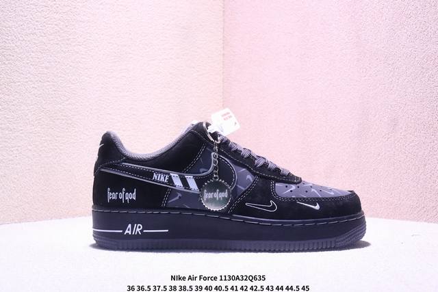 海外限量发售！公司级Nike Air Force 1 '07 Low “黑乱勾”空军一号 低帮 运动鞋 休闲鞋 折边针车 工艺难度大 原楦头原纸板 原装鞋盒 定