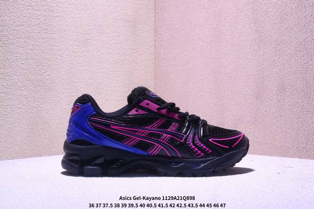公司级Asics Gel-Kayano 14 亚瑟士 运动休闲透气专业跑鞋 采用工程弹性双层再生针织密度鞋面材质 后跟3D可视Gel缓震乳胶物料 升级Ff Bl