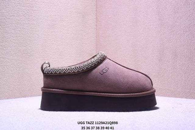 真标Ugg Tazz Ii 舒适柔软时尚 耐磨增高保暖 民族风一脚蹬保暖雪地靴 货号:1174471 尺码:35-41 Xm1129Q898