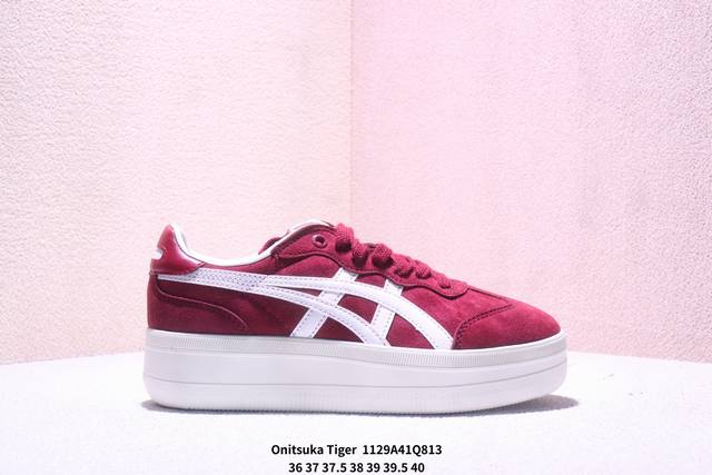 亚瑟士 鬼冢虎 Onitsuka Tiger Ultimate 81 塞拉诺系列低帮薄底复古休闲慢跑鞋 用翻毛皮组合网织织物鞋面材质 内嵌Ortholite 欧