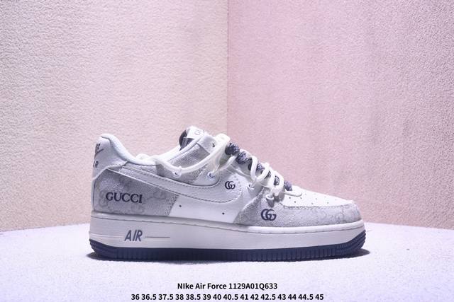 斯图西联名 黑白金典配色猪八材质加上绑带设计舒适融合，海外限量发售！公司级Nike Air Force 1 ‘07 Low 空军一号 低帮 运动鞋 休闲鞋 折边