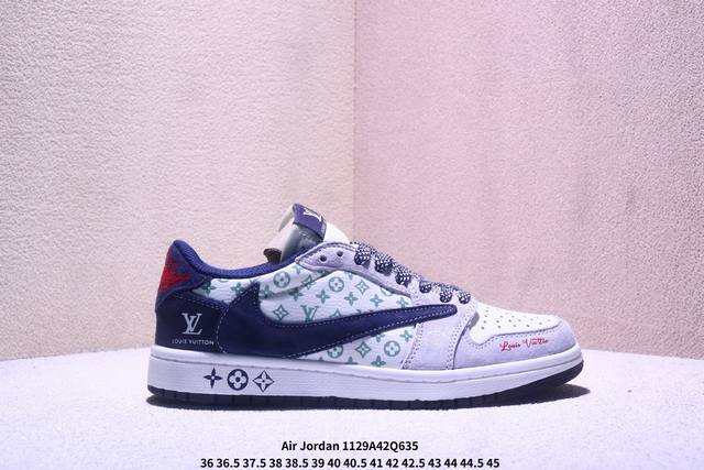Travis Scott X Fragment Design X Jordan Air Jordan 1 Low Og Sp “白紫拉布布” 多方联名合作融合了