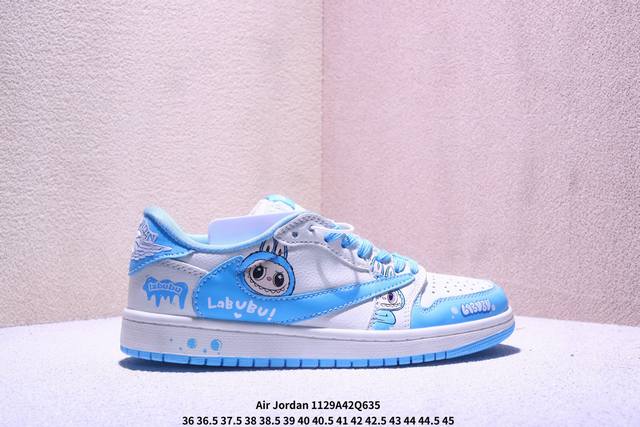 Travis Scott X Fragment Design X Jordan Air Jordan 1 Low Og Sp “白紫拉布布” 多方联名合作融合了