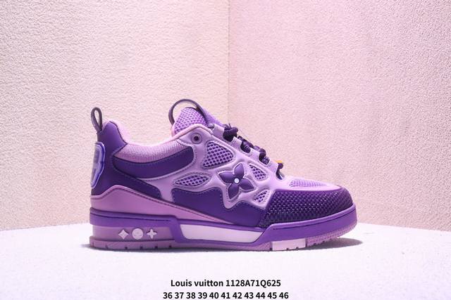 公司级Louis Vuitton Trainer Sneaker Low 路易威登 休闲运动文化百搭板鞋 舒适防滑底和百搭性霸屏整个时尚娱乐圈 细节调整完美主义