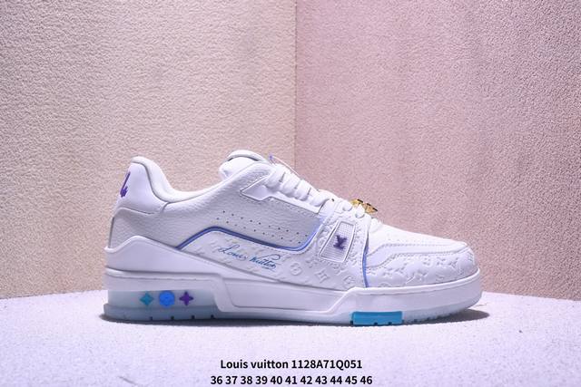 公司级Louis Vuitton Trainer Sneaker Low 路易威登 休闲运动文化百搭板鞋 舒适防滑底和百搭性霸屏整个时尚娱乐圈 细节调整完美主义