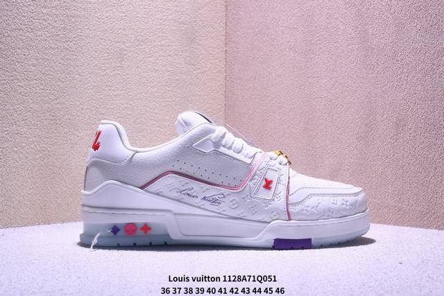 公司级Louis Vuitton Trainer Sneaker Low 路易威登 休闲运动文化百搭板鞋 舒适防滑底和百搭性霸屏整个时尚娱乐圈 细节调整完美主义