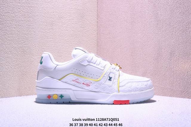 公司级Louis Vuitton Trainer Sneaker Low 路易威登 休闲运动文化百搭板鞋 舒适防滑底和百搭性霸屏整个时尚娱乐圈 细节调整完美主义