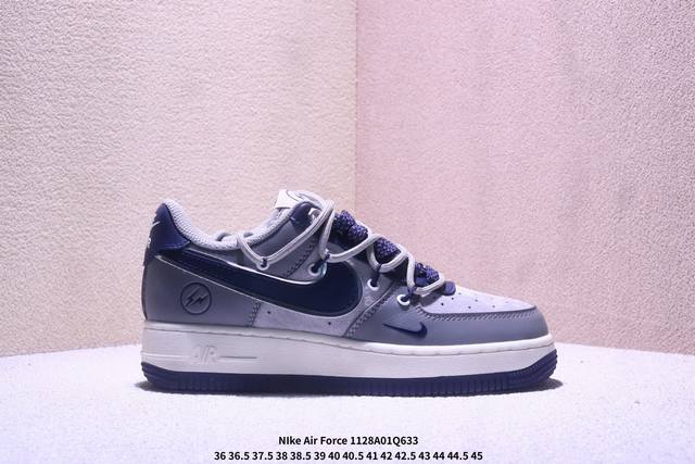 海外限量发售！公司级Nike Air Force 1 '07 Low “闪电联名 水泥灰抽绳”空军一号 低帮 运动鞋 休闲鞋 折边针车 工艺难度大 原楦头原纸板