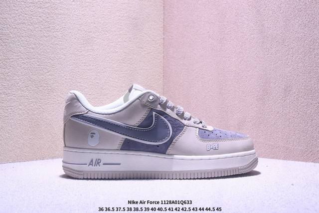 海外限量发售！公司级Nike Air Force 1 '07 Low “闪电联名 水泥灰抽绳”空军一号 低帮 运动鞋 休闲鞋 折边针车 工艺难度大 原楦头原纸板