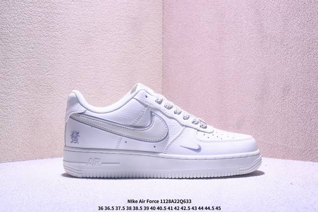 海外限量发售！公司级Nike Air Force 1 '07 Low 白發 白勾灰边”空军一号 低帮 运动鞋 休闲鞋 折边针车 工艺难度大 原楦头原纸板 原装鞋