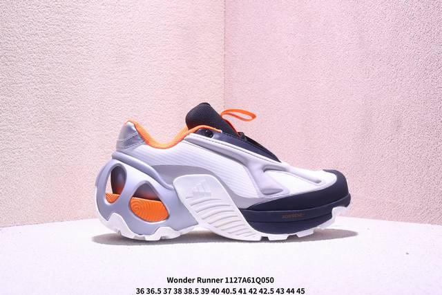 Adidas Wonder Runner 舒适简约 织物合成革耐磨透气 低帮跑步鞋 男女同款 Xm1127Q050