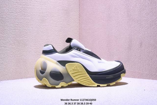 Adidas Wonder Runner 舒适简约 织物合成革耐磨透气 低帮跑步鞋 男女同款 Xm1127Q050