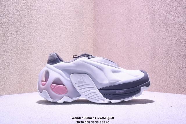 Adidas Wonder Runner 舒适简约 织物合成革耐磨透气 低帮跑步鞋 男女同款 Xm1127Q050