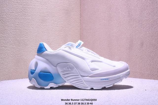 Adidas Wonder Runner 舒适简约 织物合成革耐磨透气 低帮跑步鞋 男女同款 Xm1127Q050