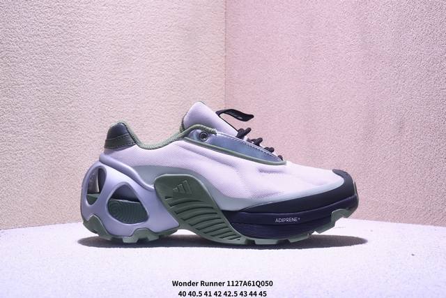 Adidas Wonder Runner 舒适简约 织物合成革耐磨透气 低帮跑步鞋 男女同款 Xm1127Q050