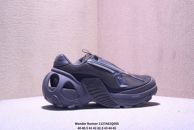 Adidas Wonder Runner 舒适简约 织物合成革耐磨透气 低帮跑步鞋 男女同款 Xm1127Q050