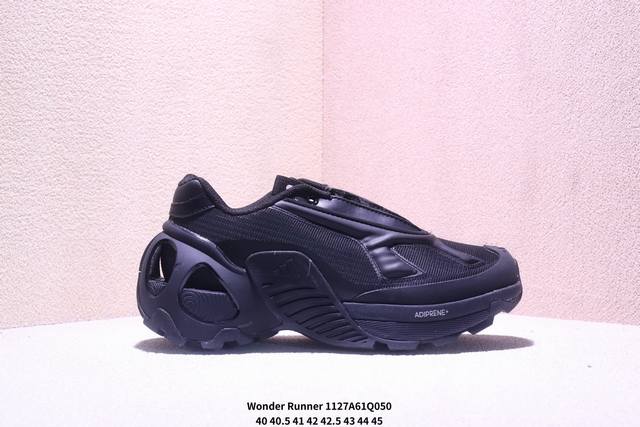 Adidas Wonder Runner 舒适简约 织物合成革耐磨透气 低帮跑步鞋 男女同款 Xm1127Q050