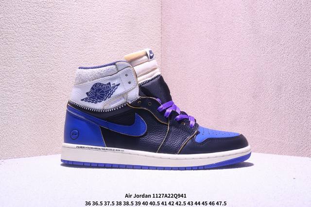 Union X Jordan Air Jordan 1 Retro High Og Nrg 联名款 潮流 高帮 复古篮球鞋 男女同款 蓝黑白 主货号Io7847