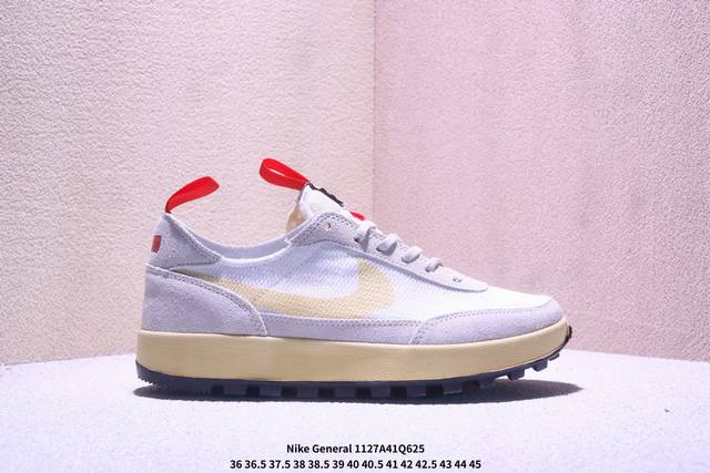 公司级Tom Sachs X Nike General purpose Shoe 耐克 联名款低帮运动休闲板鞋 此款耐用的翻毛皮和加固网眼布构成了这双鞋的整体鞋