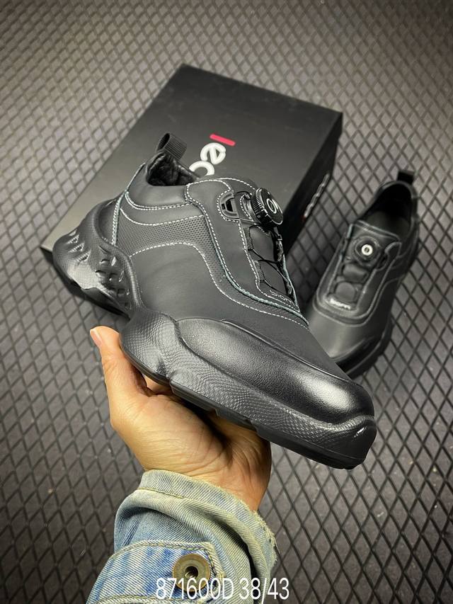 D Ecco爱步男士运动鞋 真皮免系带百搭健身鞋 健步Biom系列 鞋面采用牛皮革面料 纹理自然 柔韧耐穿 自然律动科技，符合人体工学鞋楦 贴近足部天然形态 p