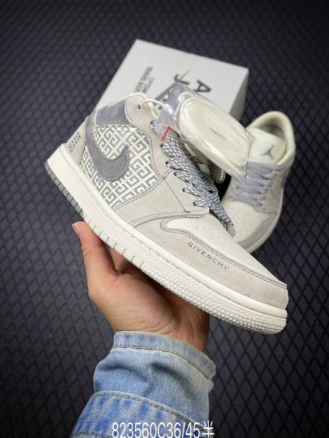 C Nike Air Jordan 1 Low 定制配色 纪梵希联名 定制Aj联名-高端定制 低帮复古文化板鞋 #定制鞋盒 大厂纯原品质出货 超高清洁度 皮料切