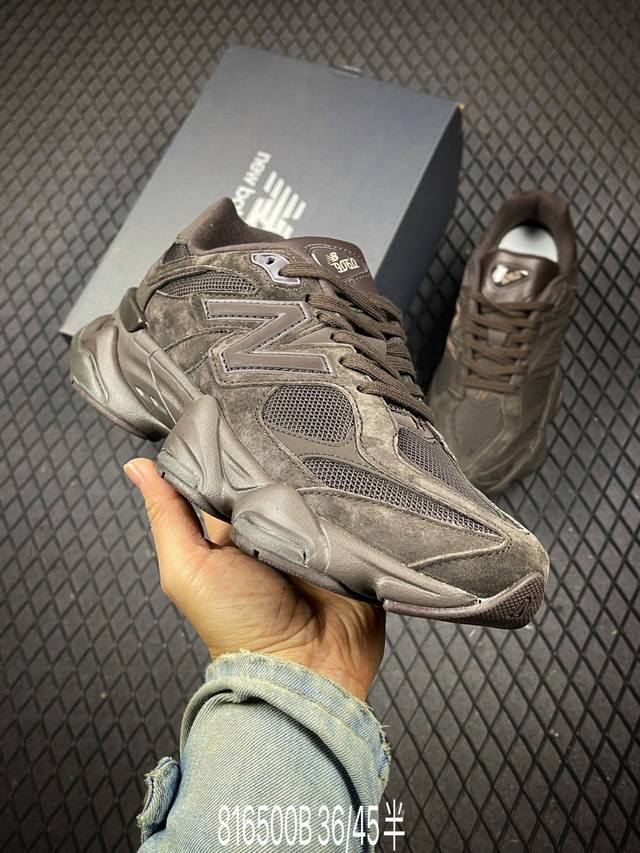 B 公司级New Balance 9060系列 新百伦 复古休闲运动慢跑鞋 鞋面大身由空间双格及磨砂鞋面拼接而生 采用大面积网眼以及麂皮材质覆盖鞋身 还原经典气
