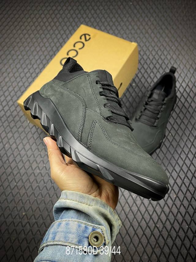 D Ecco 爱步官方同步健步运动系列#男鞋采用头层磨砂皮鞋面材质#欧索莱吸汗去臭脚垫#Ip轻盈发泡厚齿橡胶鞋底北欧丹麦品牌 爱步 Ecco Mx Low Go