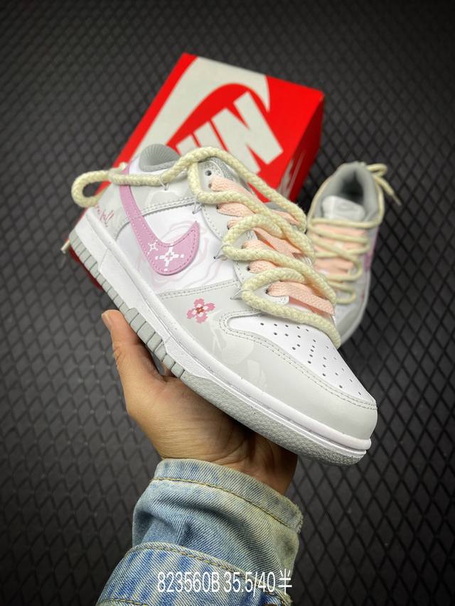 B Nike Sb Dunk Low 落花粉 解构绑带 纯原大厂出品 极力推荐 原装头层材料 独家版型蒸餾加工 帶來的是更好的视觉和脚感体验 大厂纯原品质出货