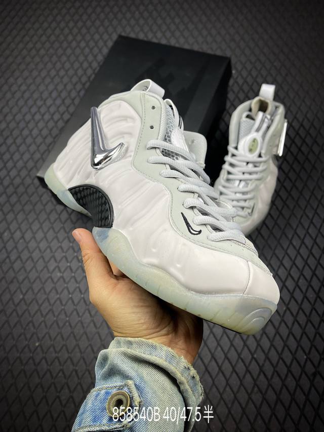 B 公司级Nike Air Foamposite One喷泡 中帮 复古篮球鞋 纯胶透明橡胶大底超强止滑 原楦纸板开发 鞋身流线型 原厂高强度抗扭定型后跟 内置