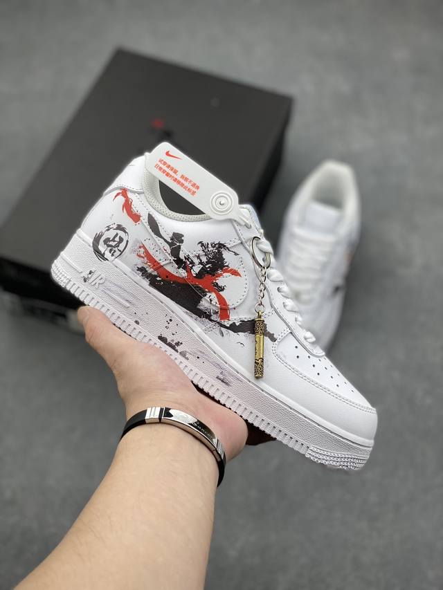 工厂p套现 福利特价 原本地 版本 官方爆款定制 二次元主题 Nike Air Force 1 Low’07 黑神话悟空 喷绘 空军一号绑带低帮休闲板鞋 定制皮