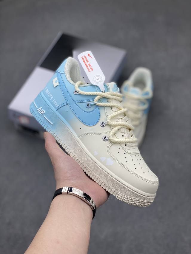 工厂p套现 福利特价 原本地 版本 官方爆款定制 二次元主题 Nike Air Force 1 Low’07 渐变 喷绘 空军一号绑带低帮休闲板鞋 定制皮料 原